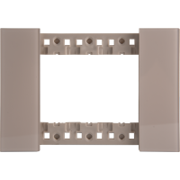 Декоративная рамка 3 модуля итал.стандарт,  стекло матовое кашемир