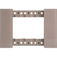 Декоративная рамка 3 модуля итал.стандарт,  стекло матовое кашемир