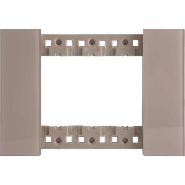 Декоративная рамка 3 модуля итал.стандарт,  стекло матовое кашемир