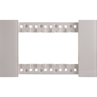 Декоративная рамка 4 модуля итал.стандарт,  белое матовое стекло