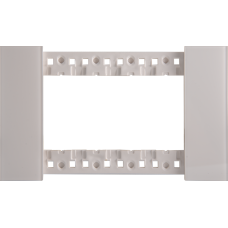 Декоративная рамка 4 модуля итал.стандарт,  белое матовое стекло