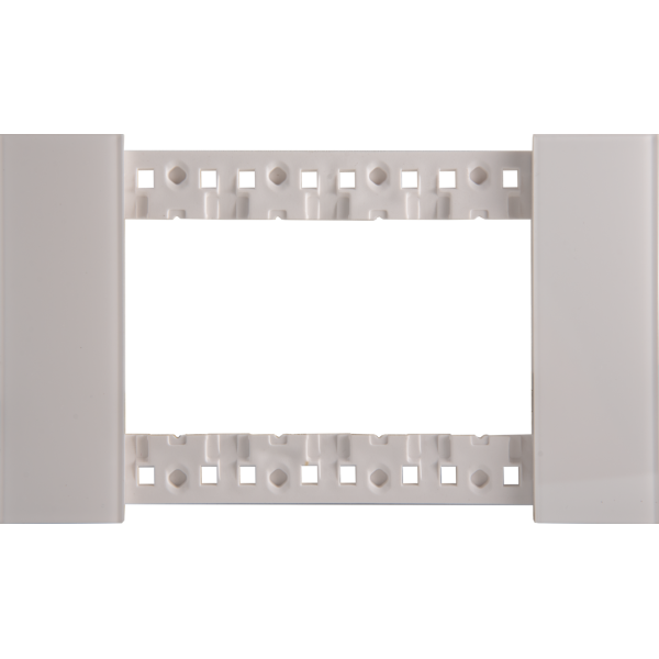 Декоративная рамка 4 модуля итал.стандарт,  белое матовое стекло