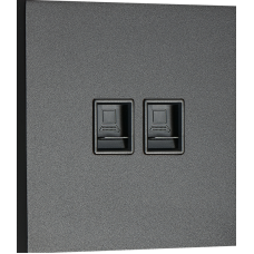 Компьютерная розетка RJ45 + RJ45 (двойная) cat.6/ClassE-8/8,  черный,  серия N96