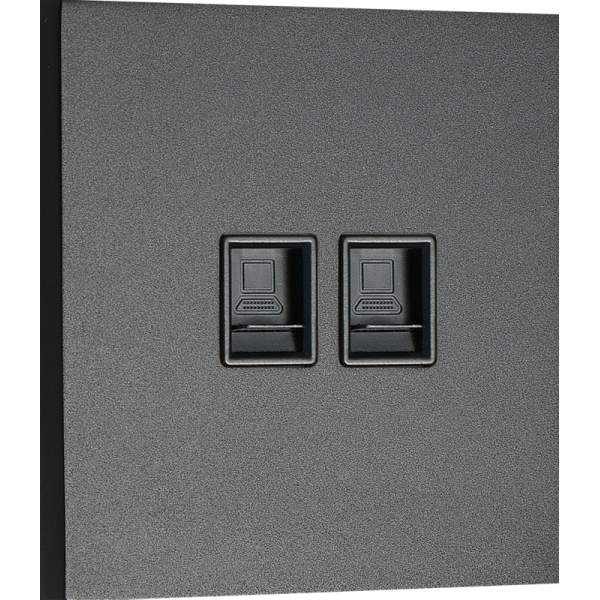 Компьютерная розетка RJ45 + RJ45 (двойная) cat.6/ClassE-8/8,  черный,  серия N96