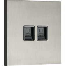 Компьютерная розетка RJ45 + RJ45 (двойная) cat.6/ClassE-8/8,  вороненая сталь,  серия N96