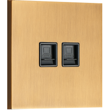 Компьютерная розетка RJ45 + RJ45 (двойная) cat.6/ClassE-8/8,  латунь,  серия N96