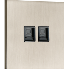 Компьютерная розетка RJ45 + RJ45 (двойная) cat.6/ClassE-8/8,  никель,  серия N96