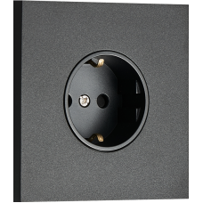 Розетка Schuko с заземлением,  со шторками 16A 250 В~ ,  черный,  серия N96