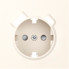 Накладка для розетки Schuko с зарядным устройством USB A+C,  со шторками 16A 250В,  матовый кремовый,  серия S08