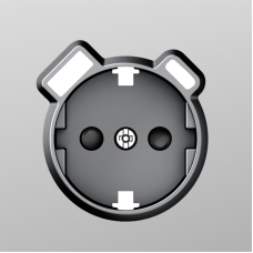 Накладка для розетки Schuko с зарядным устройством USB A+C,  со шторками 16A 250В,  сталь,  серия S08