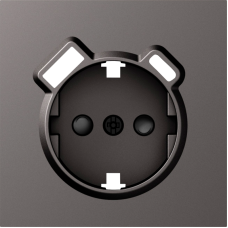 Накладка для розетки Schuko с зарядным устройством USB A+C,  со шторками 16A 250В,  матовый титан,  серия S08