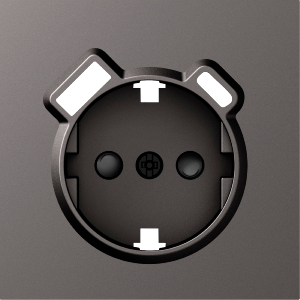 Накладка для розетки Schuko с зарядным устройством USB A+C,  со шторками 16A 250В,  матовый титан,  серия S08