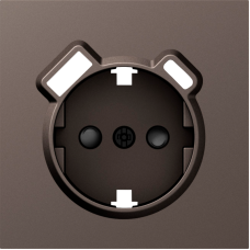 Накладка для розетки Schuko с зарядным устройством USB A+C,  со шторками 16A 250В,  мокко,  серия S08