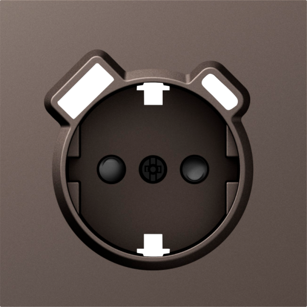Накладка для розетки Schuko с зарядным устройством USB A+C,  со шторками 16A 250В,  мокко,  серия S08