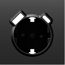 Накладка для розетки Schuko с зарядным устройством USB A+C,  со шторками 16A 250В,  черный графит,  серия S08