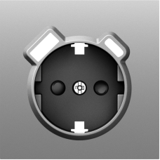 Накладка для розетки Schuko с зарядным устройством USB A+C,  со шторками 16A 250В,  серый графит,  серия S08