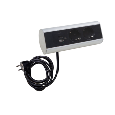 Настольный розеточный блок Ovaledesign в сборе: 2х220V,  USB Type A+C,  кабель