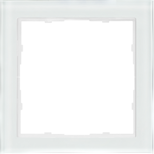 Рамка 1-я белое стекло,  серия R98 Glass