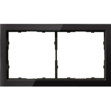 Рамка 2-я черное стекло,  серия R98 Glass