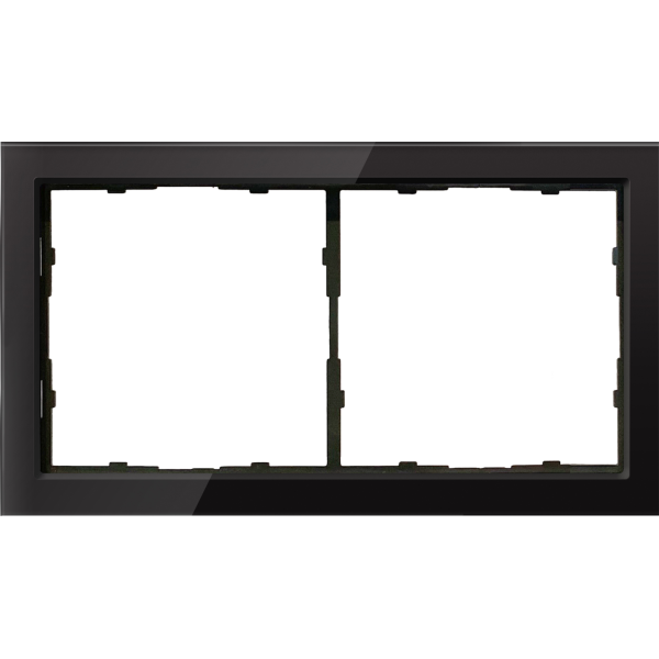 Рамка 2-я черное стекло,  серия R98 Glass