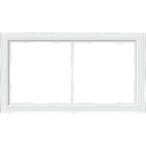 Рамка 2-я белое стекло,  серия R98 Glass