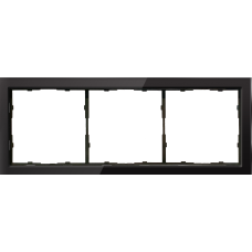 Рамка 3-я черное стекло,  серия R98 Glass
