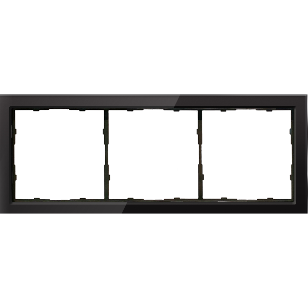 Рамка 3-я черное стекло,  серия R98 Glass