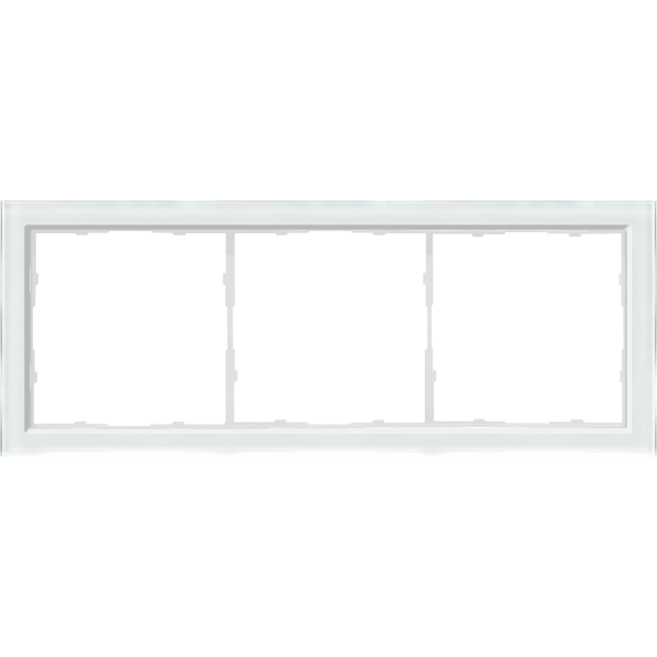 Рамка 3-я белое стекло,  серия R98 Glass