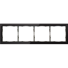 Рамка 4-я черное стекло,  серия R98 Glass