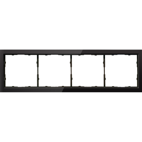 Рамка 4-я черное стекло,  серия R98 Glass