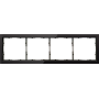 Рамка 4-я черное стекло,  серия R98 Glass