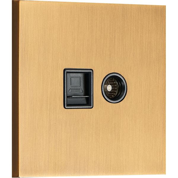 Комбинированая розетка TV + RJ45 (двойная) cat.6/ClassE,  латунь,  серия N96