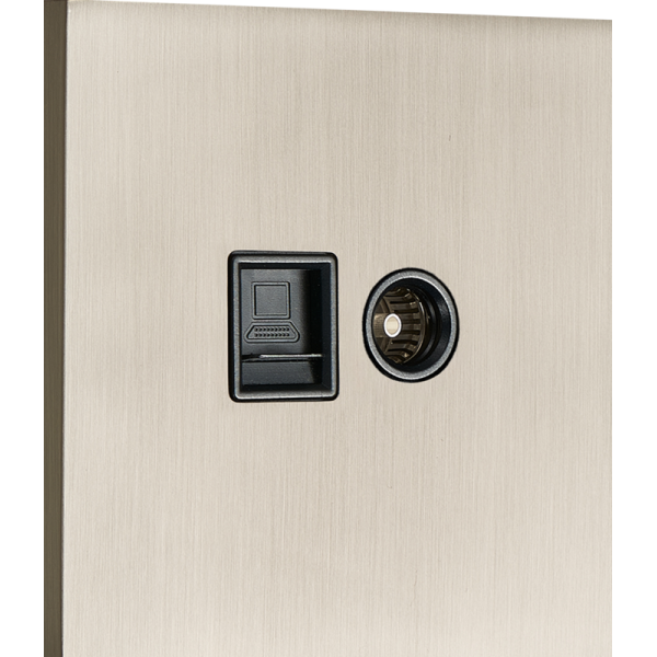 Комбинированая розетка TV + RJ45 (двойная) cat.6/ClassE,  никель,  серия N96