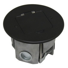 Лючок Surface 2 мод. (1 мод. 45х45 мм.),   круглый,  антрацит,  IP44,  (с уст. набором)