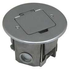 Лючок Surface 2 мод. (1 мод. 45х45 мм.),   круглый,  полированное серебро,  IP44,  (с уст. набором)