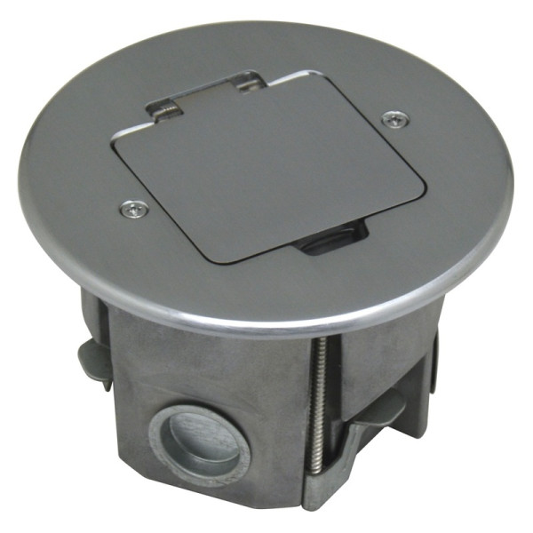 Лючок Surface 2 мод. (1 мод. 45х45 мм.),   круглый,  полированное серебро,  IP44,  (с уст. набором)