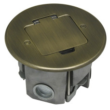 Лючок Surface 2 мод. (1 мод. 45х45 мм.),   круглый,  античная латунь,  IP44,  (с уст. набором)