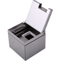 Лючок в пол 2 мод. (1 мод. 45х45 мм),  нержавеющая сталь,  (с уст. набором)