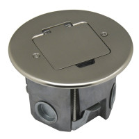 Лючок Surface 2 мод. (1 мод. 45х45 мм.),   круглый,  никель,  IP44,  (с уст. набором)