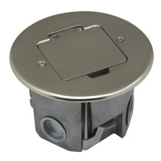 Лючок Surface 2 мод. (1 мод. 45х45 мм.),   круглый,  никель,  IP44,  (с уст. набором)