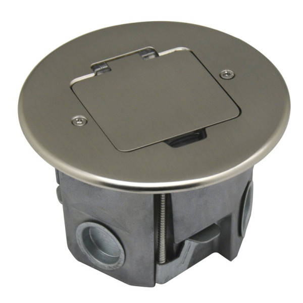 Лючок Surface 2 мод. (1 мод. 45х45 мм.),   круглый,  никель,  IP44,  (с уст. набором)