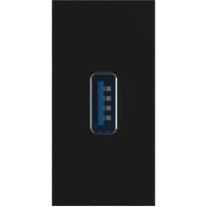 Розетка информационная USB для передачи данных,  1мод.,  черн. (22.5х45мм),  USB3.0,  серия (тип)