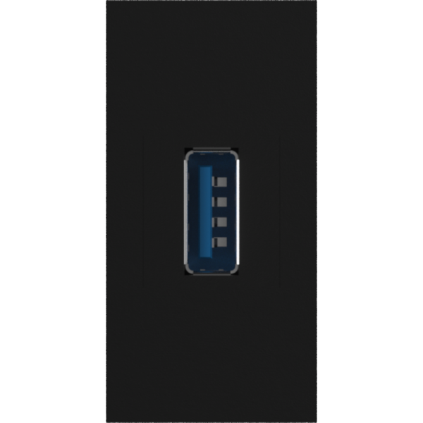 Розетка информационная USB для передачи данных,  1мод.,  черн. (22.5х45мм),  USB3.0,  серия (тип)