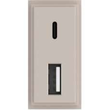 Зарядное устройство USB Стандарт A-С 5V 3100мА 1 модуль,  песочный