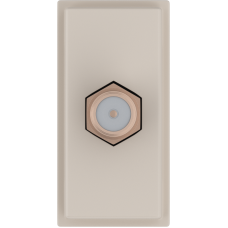 Розетка спутниковая,  TV-SAT разъем F 1 модуль,  песочный