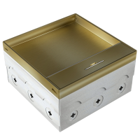 Лючок в пол 12 мод. (6 мод. 45х45 мм.) верт. установка,  латунь,  в уровень с напольным покрытием