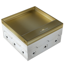 Лючок в пол 12 мод. (6 мод. 45х45 мм.) верт. установка,  латунь,  в уровень с напольным покрытием