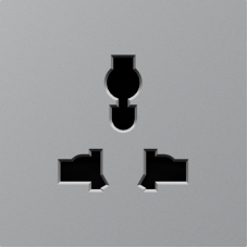 Накладка для  розетки мультистандарт,  со шторками 16A 250 В~,  матовый серый,  серия A07