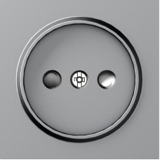 Накладка для розетки без заземления,  со шторками 16A 250 В~,  матовый серый,  серия A07