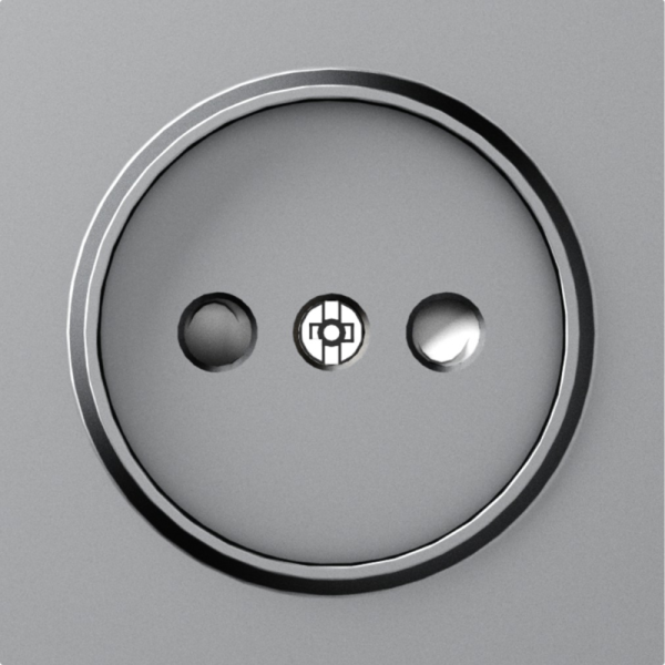 Накладка для розетки без заземления,  со шторками 16A 250 В~,  матовый серый,  серия A07